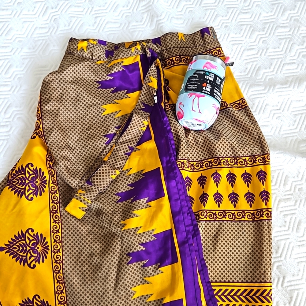 Silk Sarong Wrap with Wine Tumbler Set